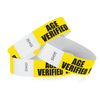 3/4" Tyvek Age Verified on Yellow Wristbands