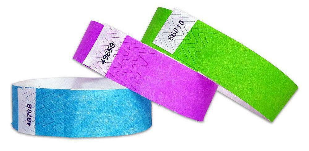 3/4" Value Line Wristbands Solid Colors 200 Pack Printing included