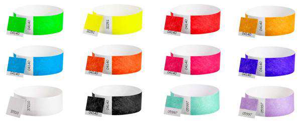 3/4" Tyvek Dual Number Wristbands