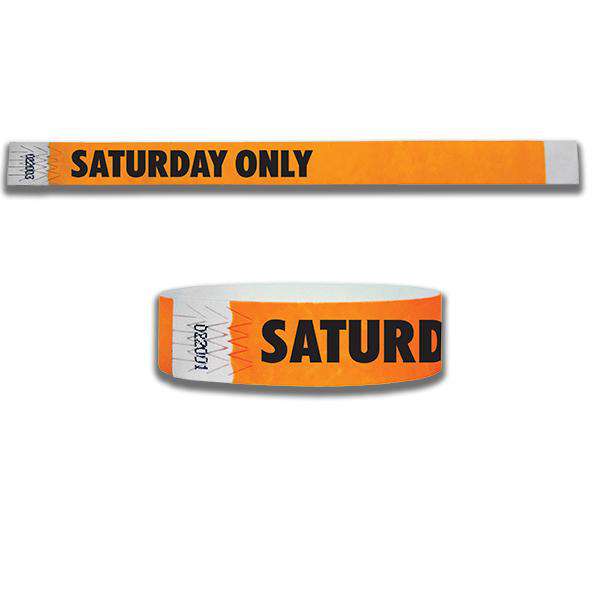 3/4" Saturday Only Tyvek Wristbands