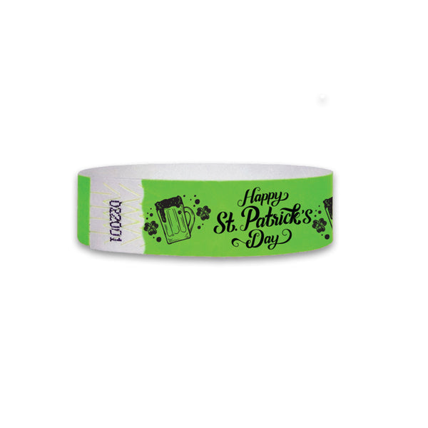 3/4"  St Patrick's Day Over 21 Tyvek Wristbands