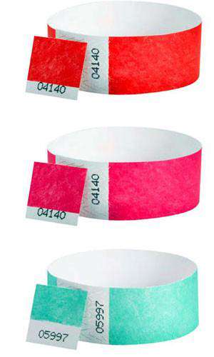 3/4" Tyvek Dual Number Wristbands