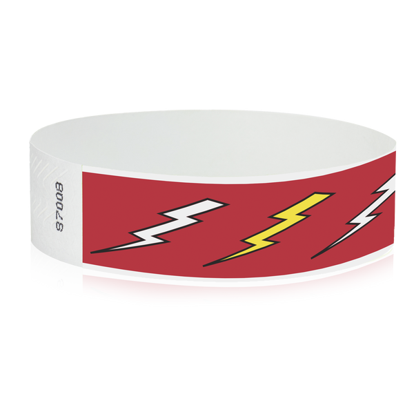 3/4" Tyvek Lightning Bolts Wristbands