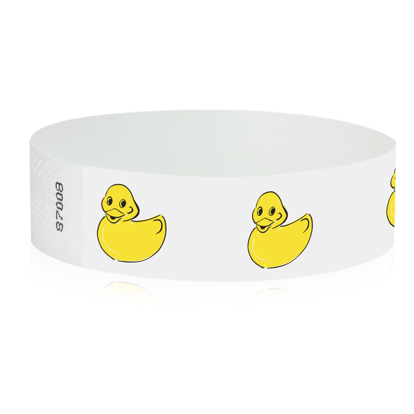 3/4" Tyvek Rubber Duckies Wristbands