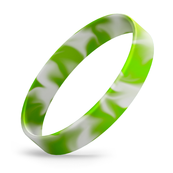 White / Lime Green Swirl