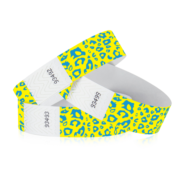 3/4" Tyvek Neon Cheetah Wristband