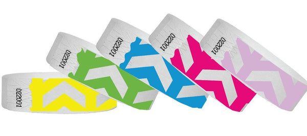 3/4" Tyvek Wristbands Design Arrows Up