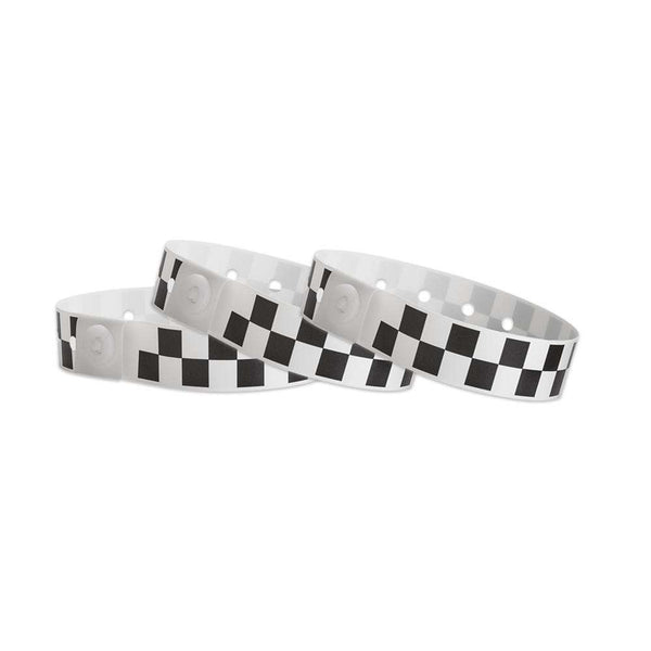 Black Checkerboard Plastic Wristbands Design