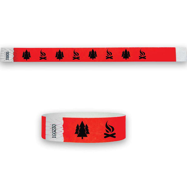 3/4" Camp Tyvek Wristbands Tree and Fire