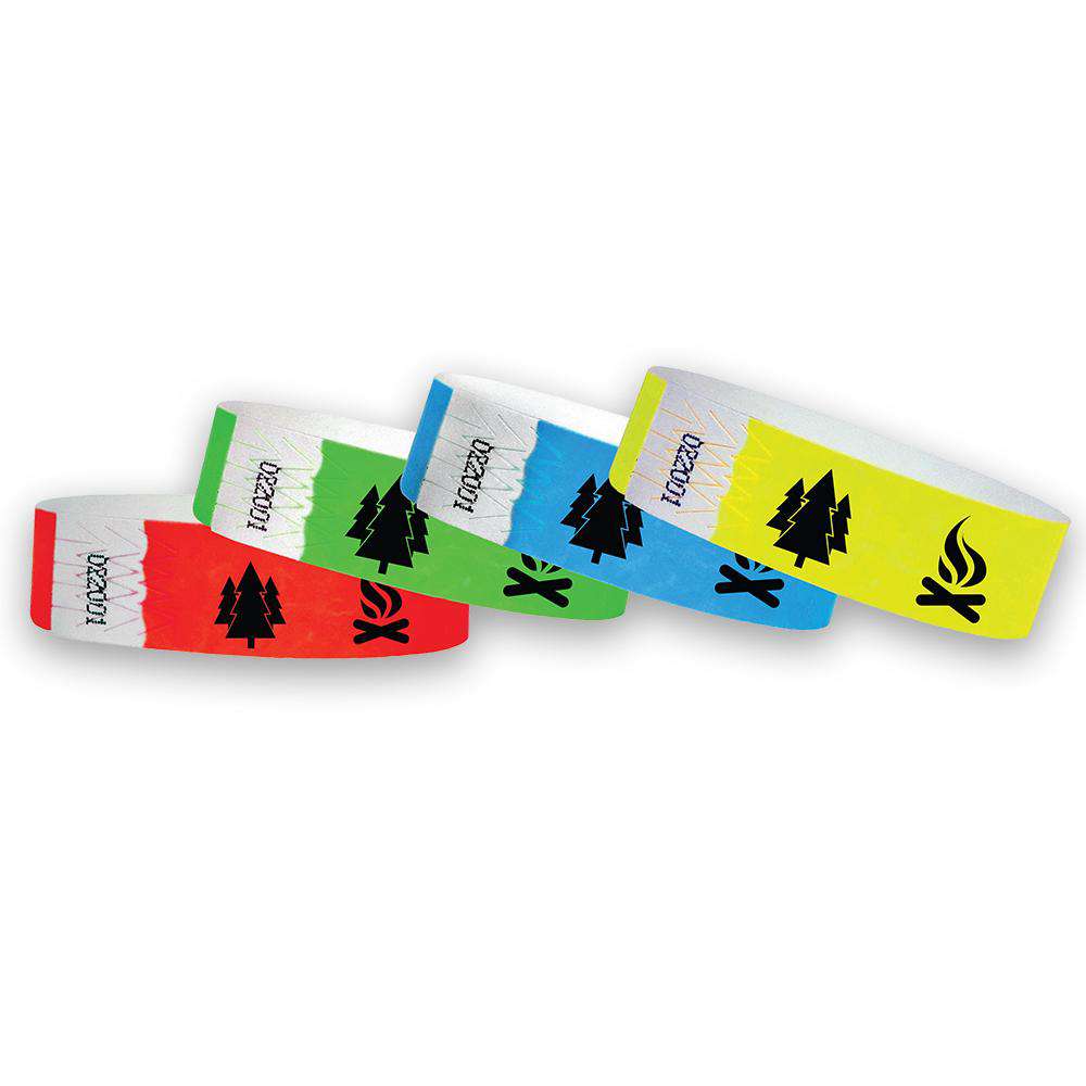 3/4" Camp Tyvek Wristbands Tree and Fire