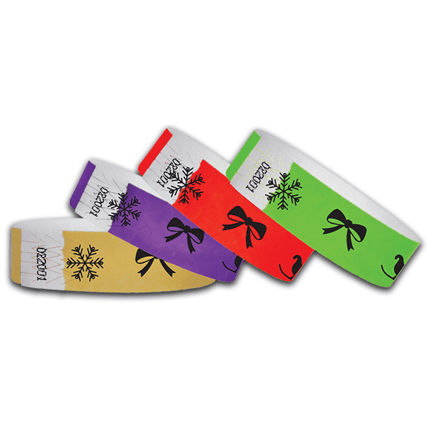 3/4" Holiday Time Tyvek Wristbands