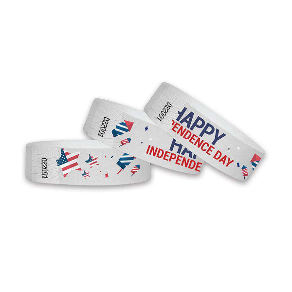 3/4" Happy Independence Day Wristbands