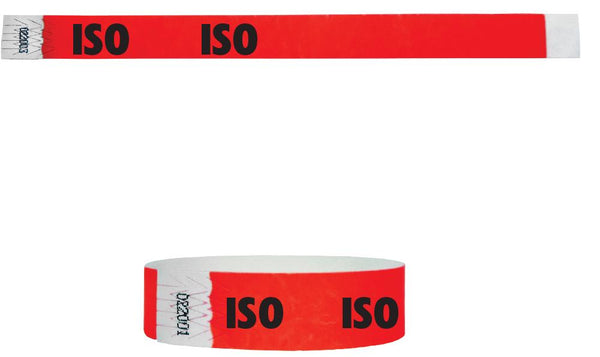 3/4" Medical Alert ISO Tyvek Wristbands