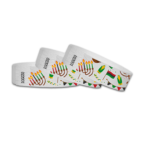 3/4" Kwanzaa Elements Multi-Color Wristbands