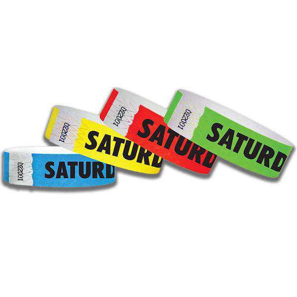 3/4" Saturday Only Tyvek Wristbands