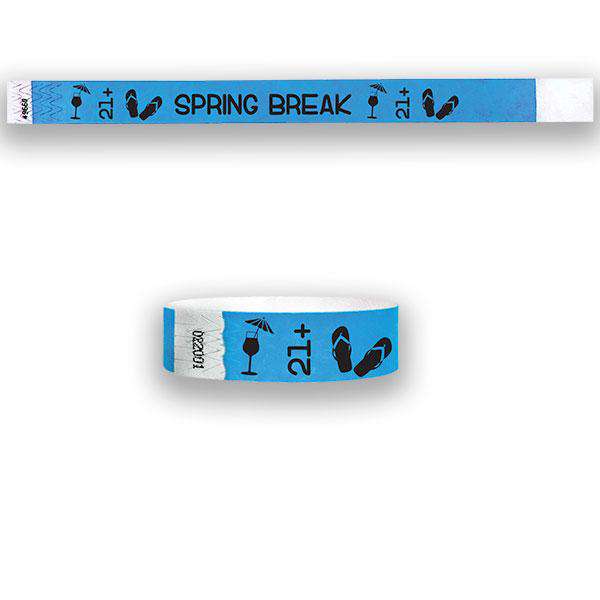 3/4" Spring Break Tyvek Wristbands
