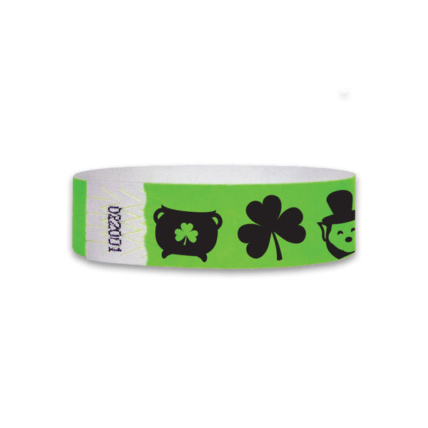 3/4" St Patrick's Day Icons Tyvek Wristbands
