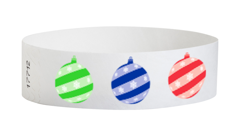 3/4" Christmas Ornament Wristbands - 500 Pack