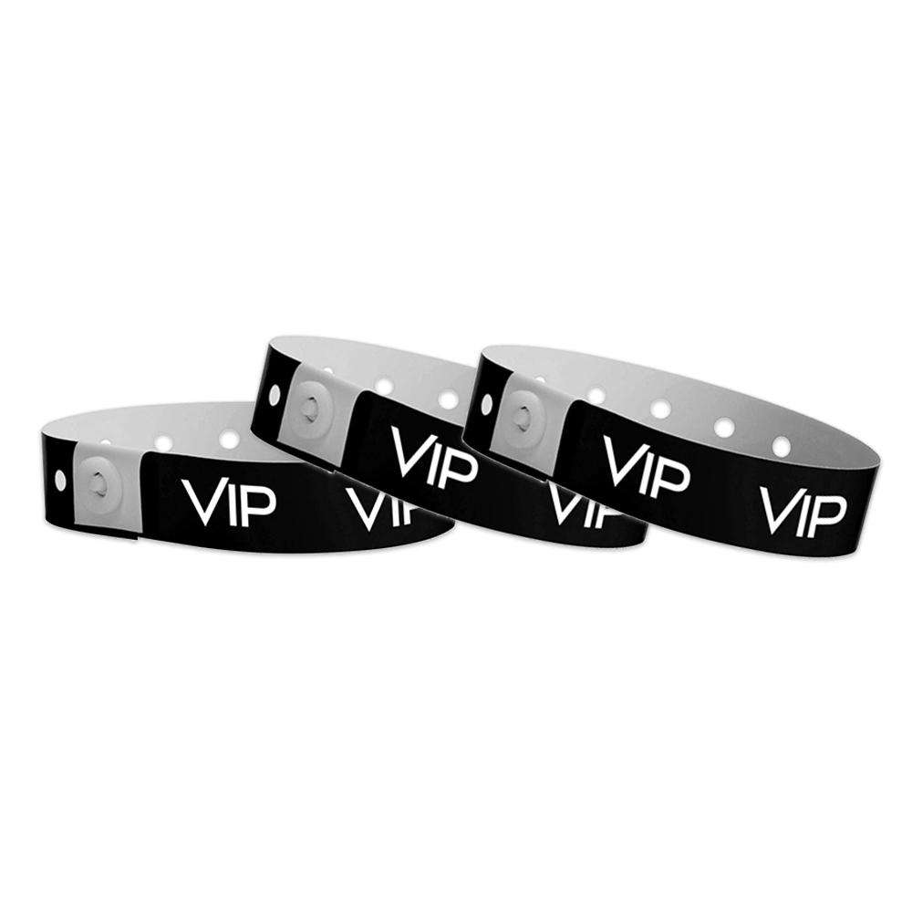 Black Vip Plastic Wristbands Design