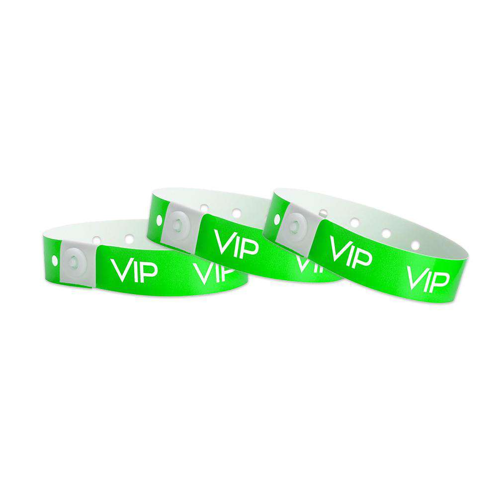 Green Vip Plastic Wristbands Design