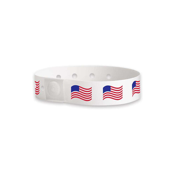 Wavy American Flag Plastic Wristbands