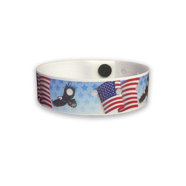 American Flag and Eagle Plastic Wristbands