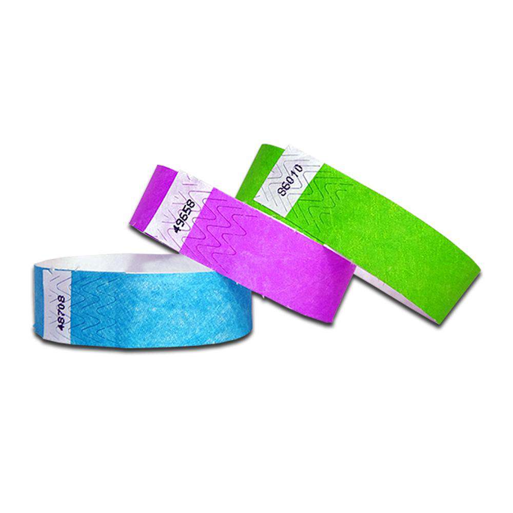 Same Day Ship 3/4" Tyvek Wristbands Solid Colors