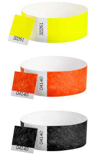 Custom 1" Tyvek  Dual Numbered Wristbands
