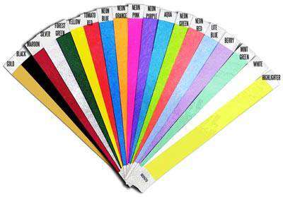 1" Tyvek Solid Color Wristbands